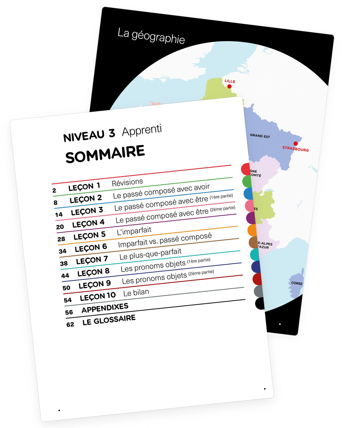 Index and preview of Coucou course book