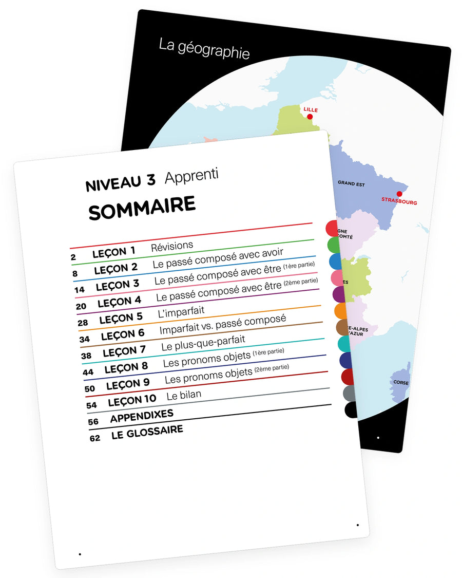 Index and preview of Coucou course book