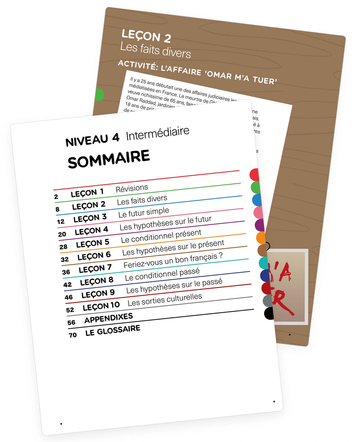 Index and preview of Coucou course book