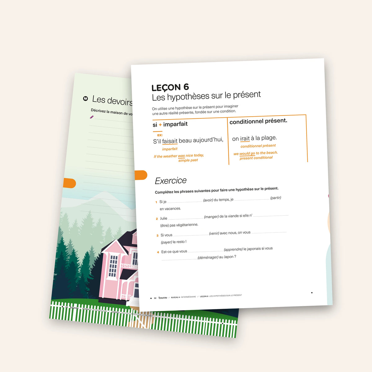 Pages from the Coucou Level 4 course book: hypotheticals in the present