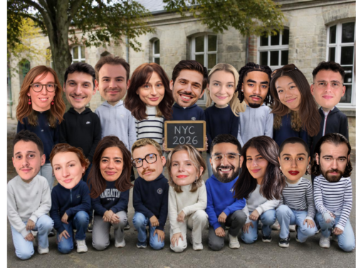 traditional french class photo with coucou teachers